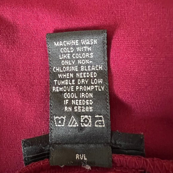 Express Wine Colored Silky Wrap Front Top - Size L - Picture 6 of 6